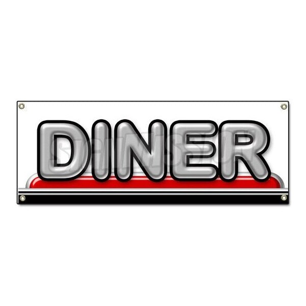 Diner Banner Heavy Duty 13 Oz Vinyl with Grommets Single Sided